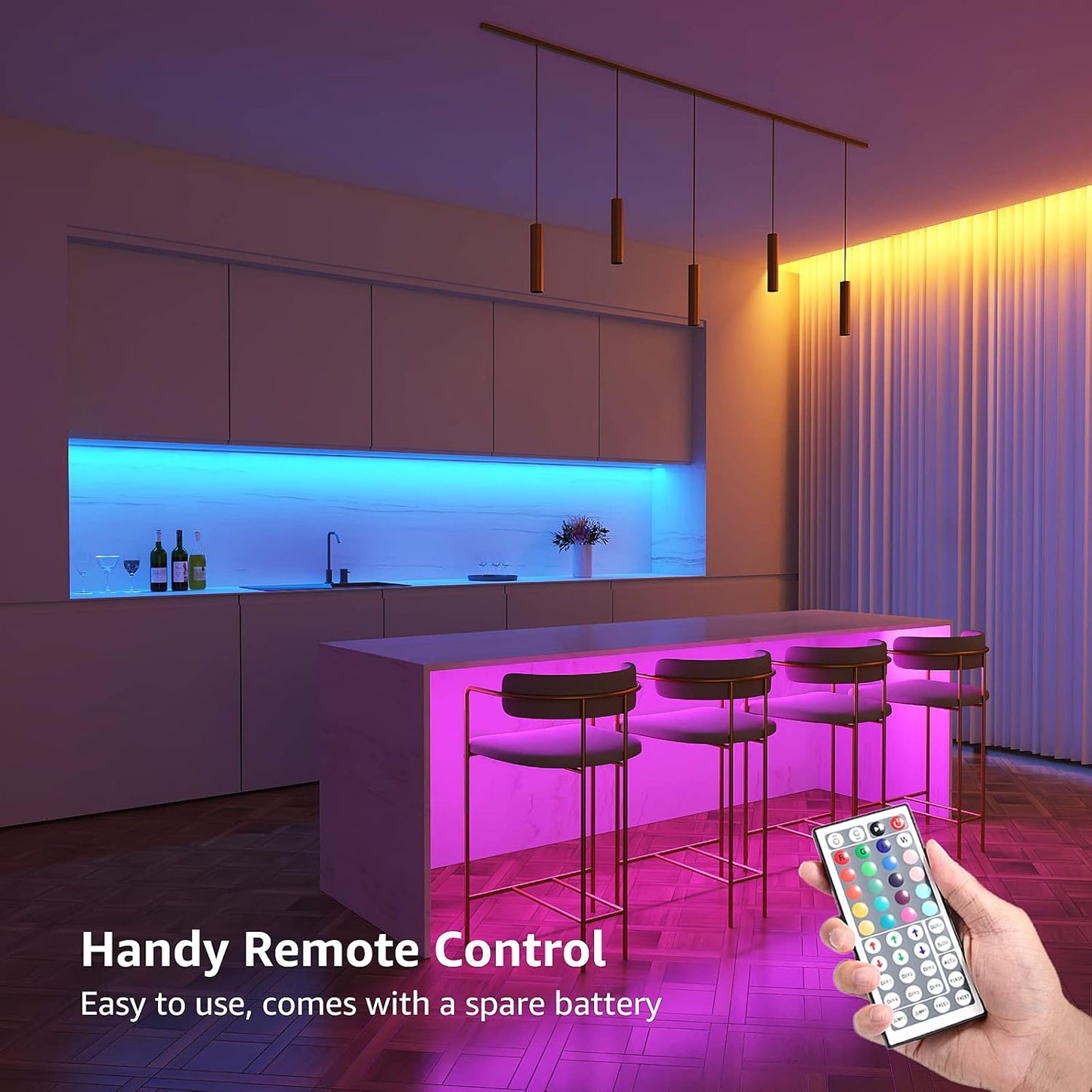 LE LED Strip 20M(2x10M), RGB LED Streifen Band, 5050 SMD 600 LEDs Stripes für Weihnachten, 12V Selbstklebend Lichtband mit Fernbedienung, Flexibel LED Leiste, Lichterkette für Haus, Party, Bar, TV