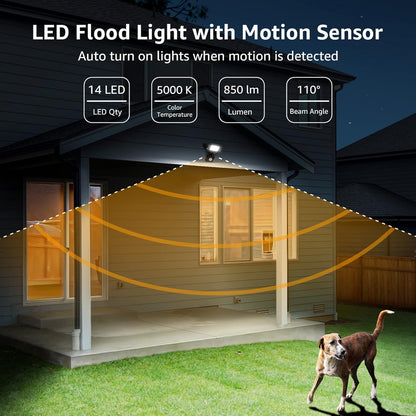 Lepro 10W LED Strahler mit Bewegungsmelder Außen, 850LM Außenstrahler 5000K Kaltweiß Superhell Scheinwerfer, Ideale Aussenleuchte für Garten, Innenhöfe, Garage, Haus, Hotel
