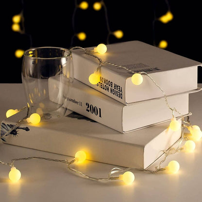 Lepro Lichterkette Kugeln 13M 100 LEDs, Partybeleuchtung Außen 8 Modi, ideale Strom Weihnachtsbeleuchtung für Innen Outdoor Balkon Garten Hochzeit Party Weihnachten Deko, Warmweiß Partylichterkette