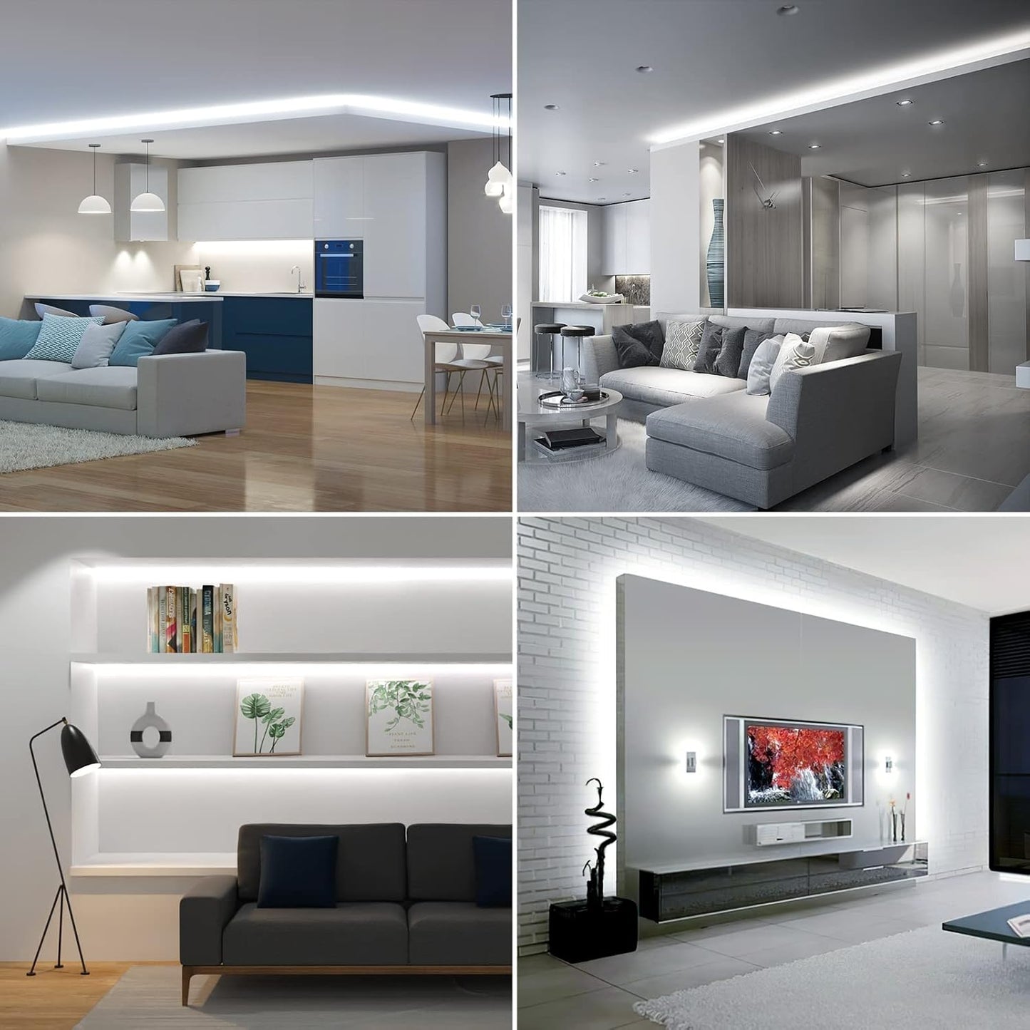 Lepro LED Strip Kaltweiß, 5M LED Streifen 12V Selbstklebend, LED Band mit 300 Stück 2835 LEDs, 6000K 2300 Lumen Weiß Dimmbar Leiste, Kaltweiss DIY Lichtband für Innen Heim Küche Deko,Kein Netzteil