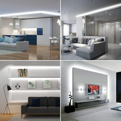 Lepro LED Strip Kaltweiß, 5M LED Streifen 12V Selbstklebend, LED Band mit 300 Stück 2835 LEDs, 6000K 2300 Lumen Weiß Dimmbar Leiste, Kaltweiss DIY Lichtband für Innen Heim Küche Deko,Kein Netzteil