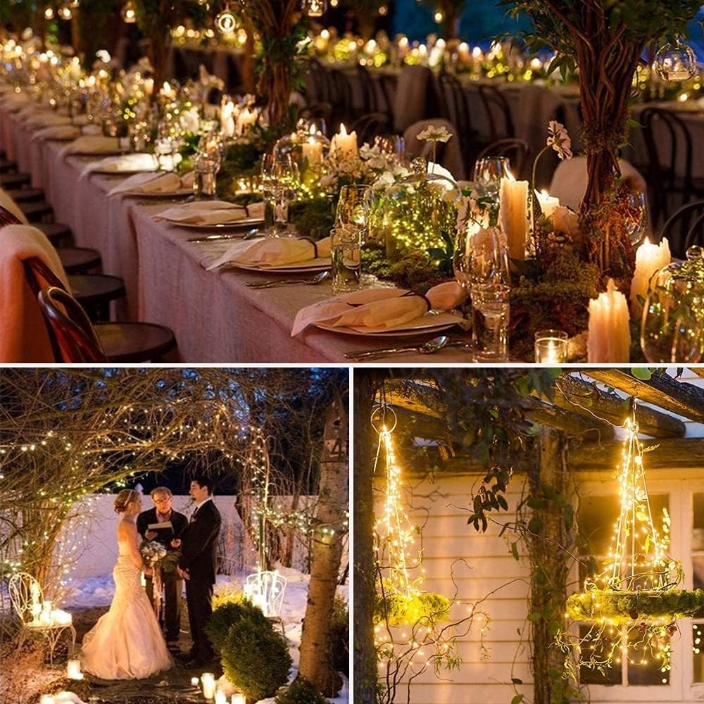 LE Flaschenlicht, 20 LEDs Weinflaschen Lichterkette, 8 Stück 2M Batteriebetrieben Flaschenlichterkette mit Kork, Kupferdraht Lichterketten für Zimmer Außen Innen Weihnachten Party Deko, Warmweiß