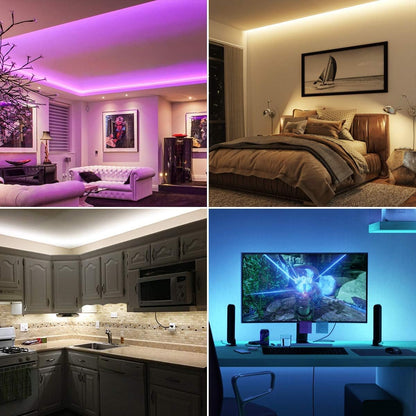 LE Smart LED Strip 5M Musik Sync,RGB 150 LEDs, LED Streifen Wifi, Wlan LED Band, Superhell Selbstklebend Lichtband, nur 2.4GHz Lichterkette mit Fernbedienung, Kompatibel mit Alexa, App, Google Home