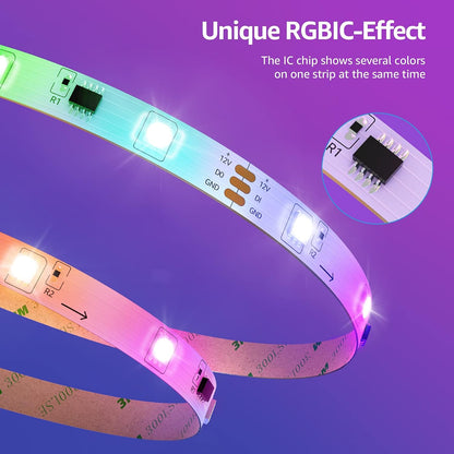 Lepro LED Strip 5M, LED Streifen Lichterkette MagicColor Musik mit Fernbedienung, Band Lichter, RGB Dimmbar Lichtleiste Light, Lichtband Leiste, Kette Bunt für Party Weihnachten Deko