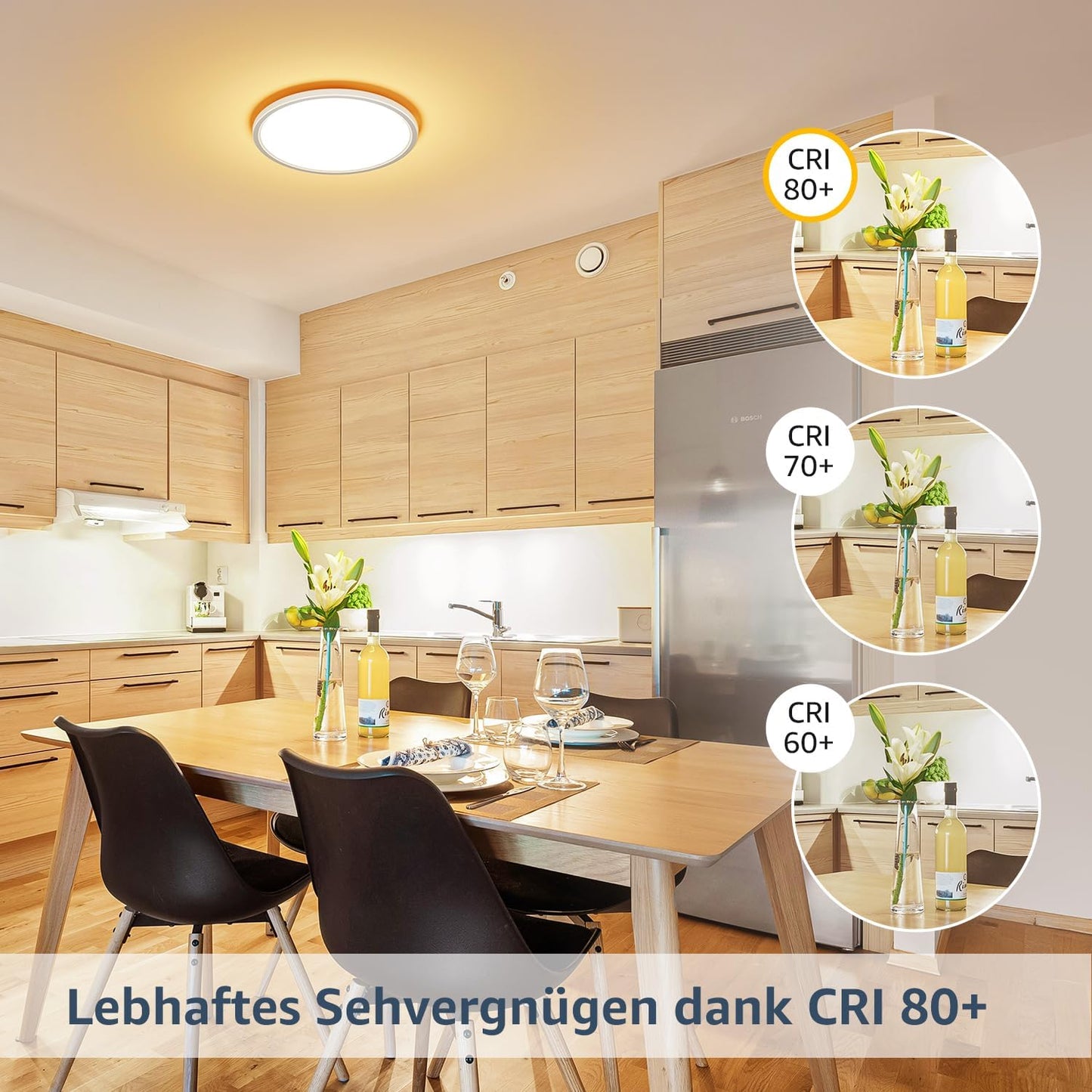 Lepro Deckenlampe 18W, IP44 Wasserfest Deckenleuchte，3000K 1800LM Badezimmer Lampe, Warmweiß Deckenleuchte Badezimmer, ideal Badezimmerlampe Decke für Bad Schlafzimmer Flur Küche Wohnzimmer, Ø22cm