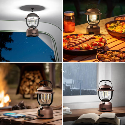 Campinglampe Aufladbar, Lepro Retro Camping lampe 1000 Lumen Dimmbar, 2500K Warmweiß und 5000K Kaltweiß, für Camping und Picknick, Innenbeleuchtung, Dekorative Beleuchtung, Notfälle usw.