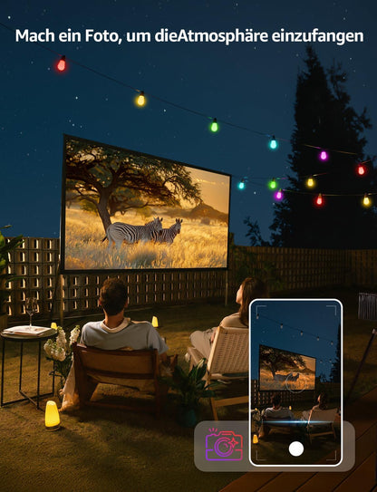 Lepro ZB1 AI LED Lichterkette Außen 15m, RGB+Warmweiß Smarte LED S14 WLAN Glühbirnen,App-Steuerung,Funktioniert mit Alexa&Google,IP65,Personalisierter KI-Lichtdesigner,ohne Fernbedienung, 15 LEDs