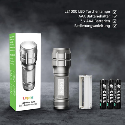 Lighting EVER LED Taschenlampe Klein, Extrem Hell & Zoombar Mini Taschenlampen Batteriebetrieben f¨¹r Kinder, Wasserdichte Handlampe f¨¹r Camping, Outdoor, Notf?lle (2er-Pack in Gunmetal)