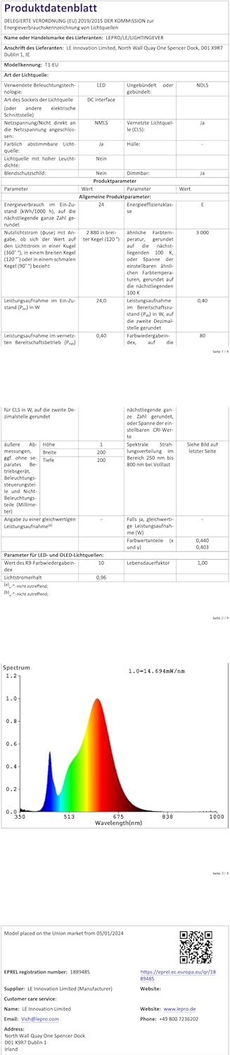Lepro 24W LED Deckenlampe, LED Deckenleuchte IP54 Wasserfest, 4000K 2200LM Badezimmer Lampe, Rund Badlampe Decke, ideal für Bad Schlafzimmer Flur Küche Wohnzimmer, Neutralweiß, Ø26.5cm