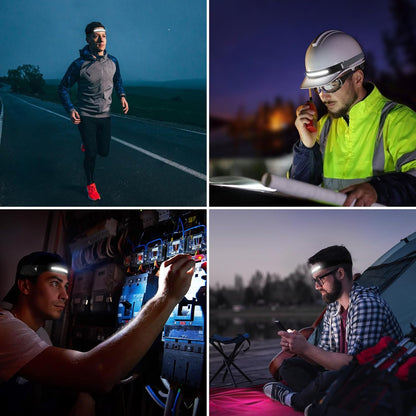 Lepro Stirnlampe Led Wiederaufladbar, Superhell 350 Lumen mit 5 Modi, 230°Weitwinkel Scheinwerfer mit Bewegungsmelder, 1200mAh Kopflampe, IP44 für Wandern Camping Joggen [inkl. USB-C Kabel]