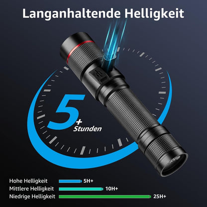 Lepro Taschenlampe LED Aufladbar, USB A-C Klein Taschenlampe Extrem Hell, 5 Lichtmodi, IPX4 Wasserdicht, Zoombare Flashlight f¨¹r Kinder, Camping, Wandern, Notf?lle