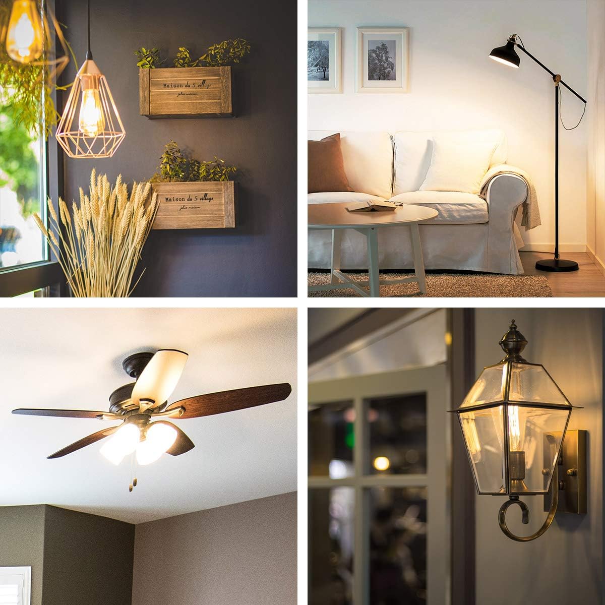 Lepro E27 LED Vintage Glühbirne, 4.8Watt 470 Lumen Birne, Ersetzt 40W ST64 Retro Lampe, 2500Kelvin Warmweiß E27 Retro Beleuchtung, 360° Led Filament, 6er Stück