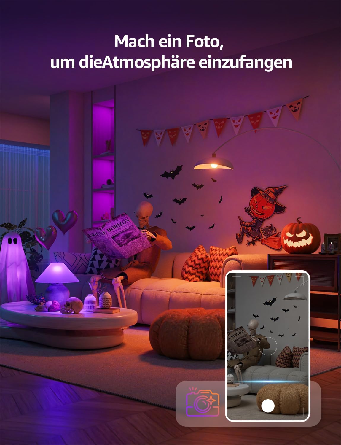 Lepro AI Smart Glühbirne BP1, G45 E14 LED Lampe Dimmbar 4.9W 470LM RGB+CCT, Personalisierter KI-Lichtdesigner mit Sprachsteuerung/Musik Sync, Kompatibel mit Alexa/Google, WiFi & Bluetooth, 2 Stück