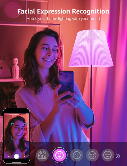 Lepro AI Smart Glühbirne BC1, E14 Smart LED Lampe 4.9W 470LM Dimmbar, Großes Sprachmodell LLM, Farbwechsel mit Musik Sync/Eingebautes Spracherkennung, Bluetooth Sofortige Kopplung, 2 Stück