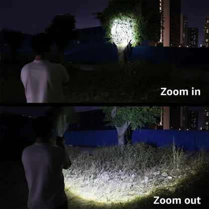 LE LED Taschenlampe Aufladbar USB, Extrem Hell 15000 Lux OSRAM P9 Taschenlampen, IPX4 Wasserdicht Zoombare Handlampe mit 5 Modi, Wiederaufladbare Taktische Taschenlampe für Camping, Outdoor, Wandern