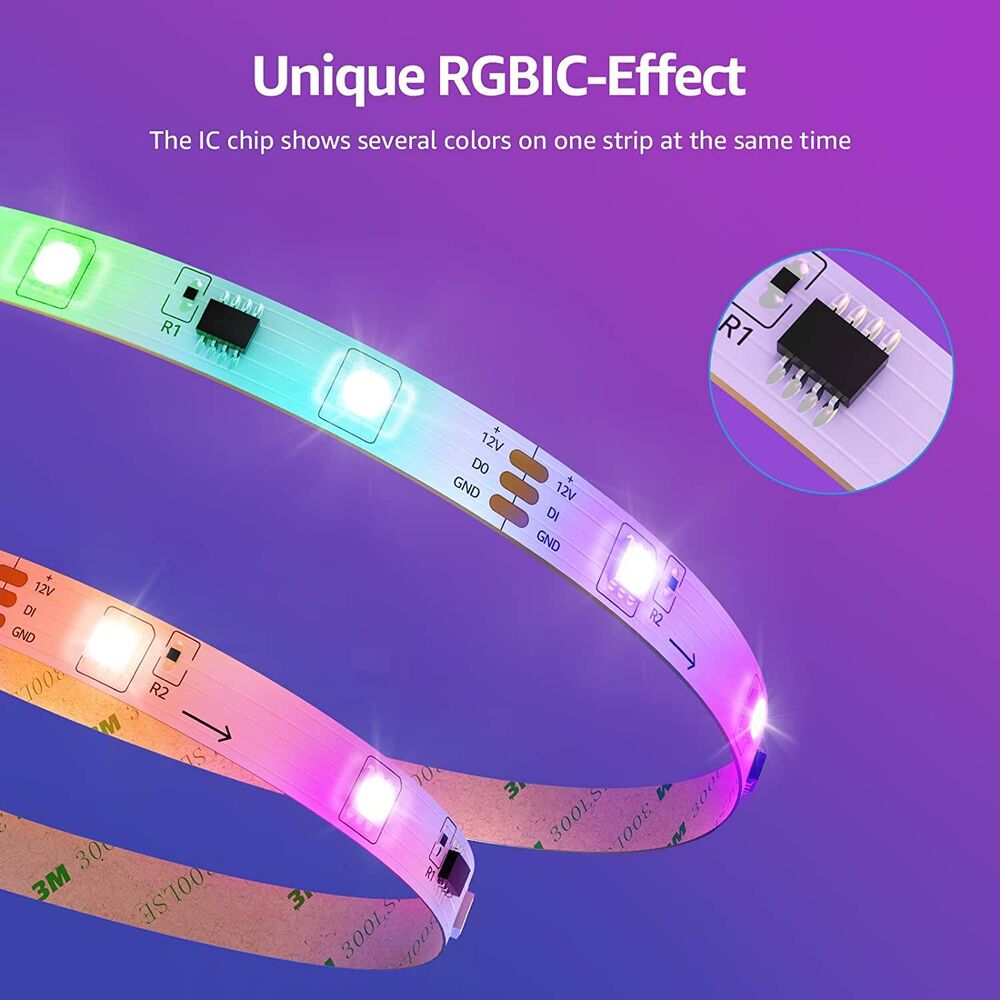 Lepro LED MagicColor Strip 20M(2x10M), 600 LEDs Streifen Lichterkette, Musik Band mit Fernbedienung, Lichtband Wasserdicht IP65 für Weihnachten