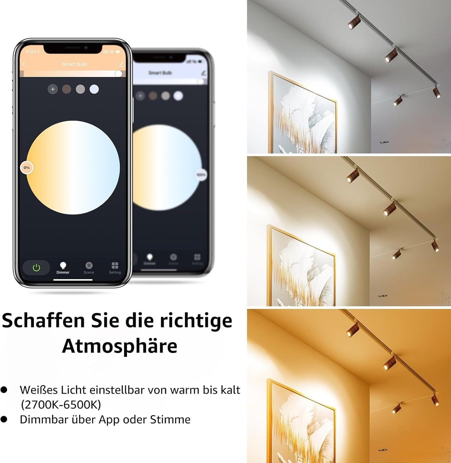 Lepro GU10 Smart Lampe, Wlan Alexa Glühbirnen, Wifi LED Leuchtmittel, 4 Pack (4.5W = 50W, Dimmbare Weiß 2700K-6500K per App oder Sprache), Kompatibel mit Alexa Echo, Google Home