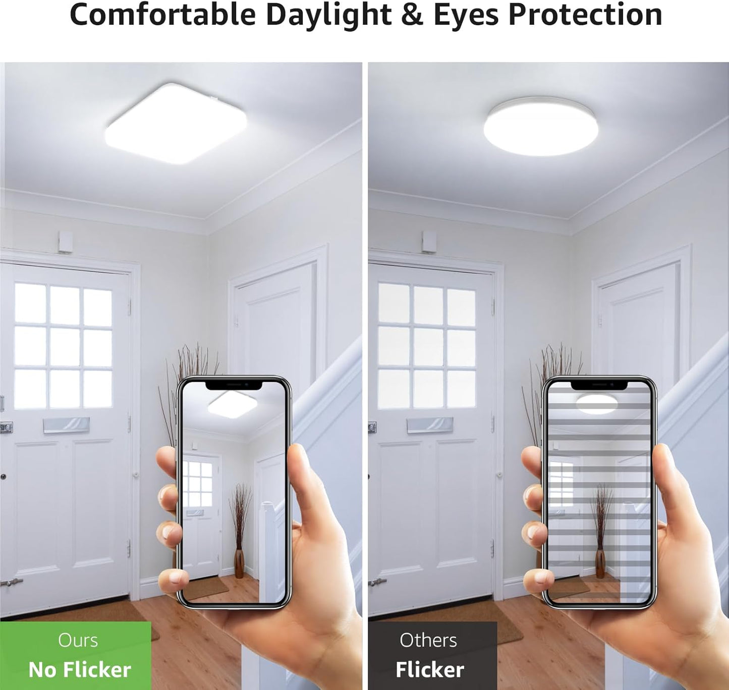 Lepro 24W LED Deckenlampe, IP44 Badezimmerlampe, 2400LM Deckenleuchte Bad Licht für Flur, Küche, Balkon, Korridor, Schlafzimmer, LED Lampe Badlampe Deck, 5000K Kaltweiß, Ø23cm