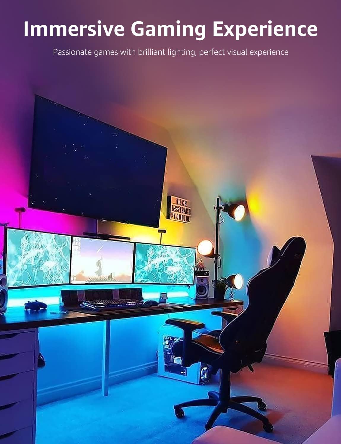 Lepro LED Strip Alexa 10M, 2x5M, RGB Dimmbar 300 LEDs, LED Streifen Wifi, Wlan LED Band,Selbstklebend Superhell Lichtband Lichterkette Stripes mit Fernbedienung, Kompatibel mit Alexa,App,Google Home