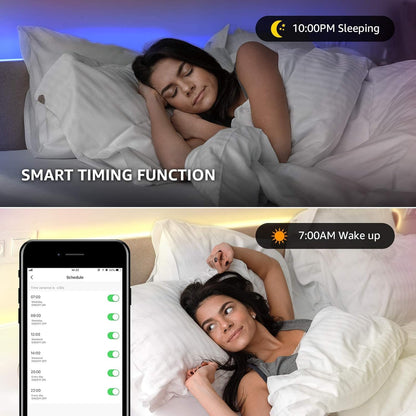 Lepro Smart LED Strip 5M Musiksteuerung,Wifi LED Streifen RGB Dimmbar, Wlan LED Band,Superhell Lichtband Selbstklebend,Farbwechsel Lichterkette mit Fernbedienung,Kompatibel mit Alexa,App,Google Home