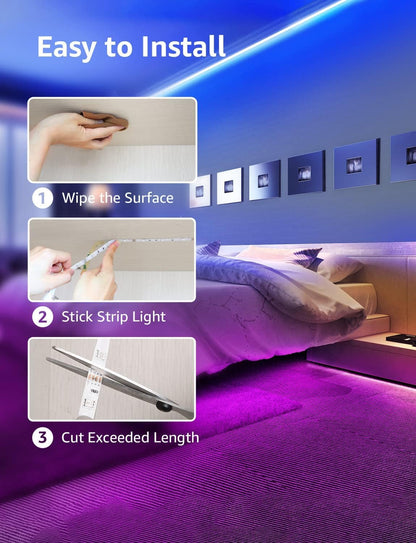 Lepro LED Strip 15M(2x7.5M) RGB Set, 5050 SMD 450 LEDs Streifen, 12V, LED Band Selbstklebend, Flexibel LED Lichtband, LED Lichterkette IP20, LED Leiste Kette Dimmbar, Netzteil und Controller enthalten