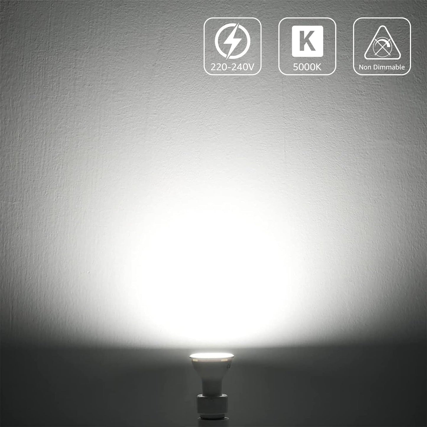 Lepro GU10 LED Kaltweiss, 4W 345 Lumen LED GU10 Kaltweiß, Leuchtmittel 5000 Kelvin Kaltweiss, LED Lampe GU10 Nicht Dimmbar, 5er Pack