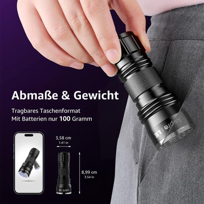 LE Ultraviolett LED UV-Taschenlampe mit 21 LEDs 395nm, UV-Strahler, Handlampe, Prüfgerät, Fleckendetektor / Urindetektor für Haustiere wie Katze, Hund usw.