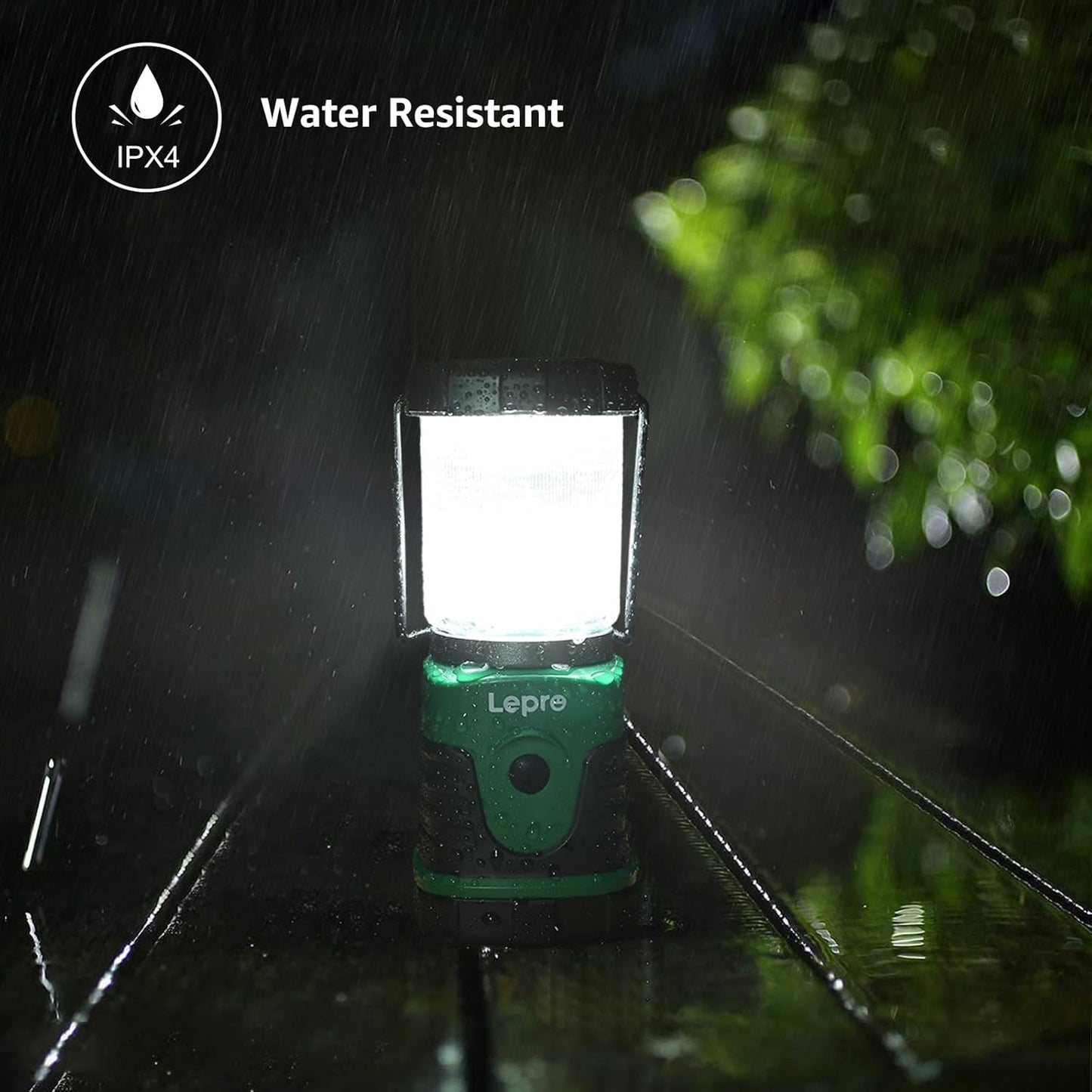 Lepro LED Campinglampe, Mini Camping Laterne, 350LM, 4 Lichtmodi, 3 AA Batterie batteriebetriebene Suchscheinwerfer Camping Lampen mit Bügel & Haken, Batterie nicht enthalten