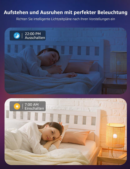 Lepro AI Smart Glühbirne BP1, G45 E14 LED Lampe Dimmbar 4.9W 470LM RGB+CCT, Personalisierter KI-Lichtdesigner mit Sprachsteuerung/Musik Sync, Kompatibel mit Alexa/Google, WiFi & Bluetooth, 2 Stück