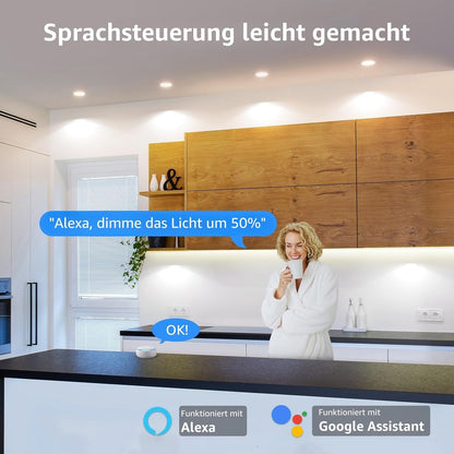 Lepro GU10 Smart Lampe, Wlan Alexa Glühbirnen, Wifi LED Leuchtmittel, 2 Pack (4.5W = 50W, Dimmbare Weiß 2700K-6500K per App oder Sprache), Kompatibel mit Alexa Echo, Google Home