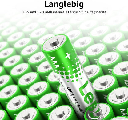 Lepro AAA Batterien, 24 Stück, Alkaline Batterie AAA mit 1.5V - Langlebig, Leistungsstark & Auslaufsicher, Ideal für Fernbedienungen, Spielzeug, Uhren, Taschenlampe UVM