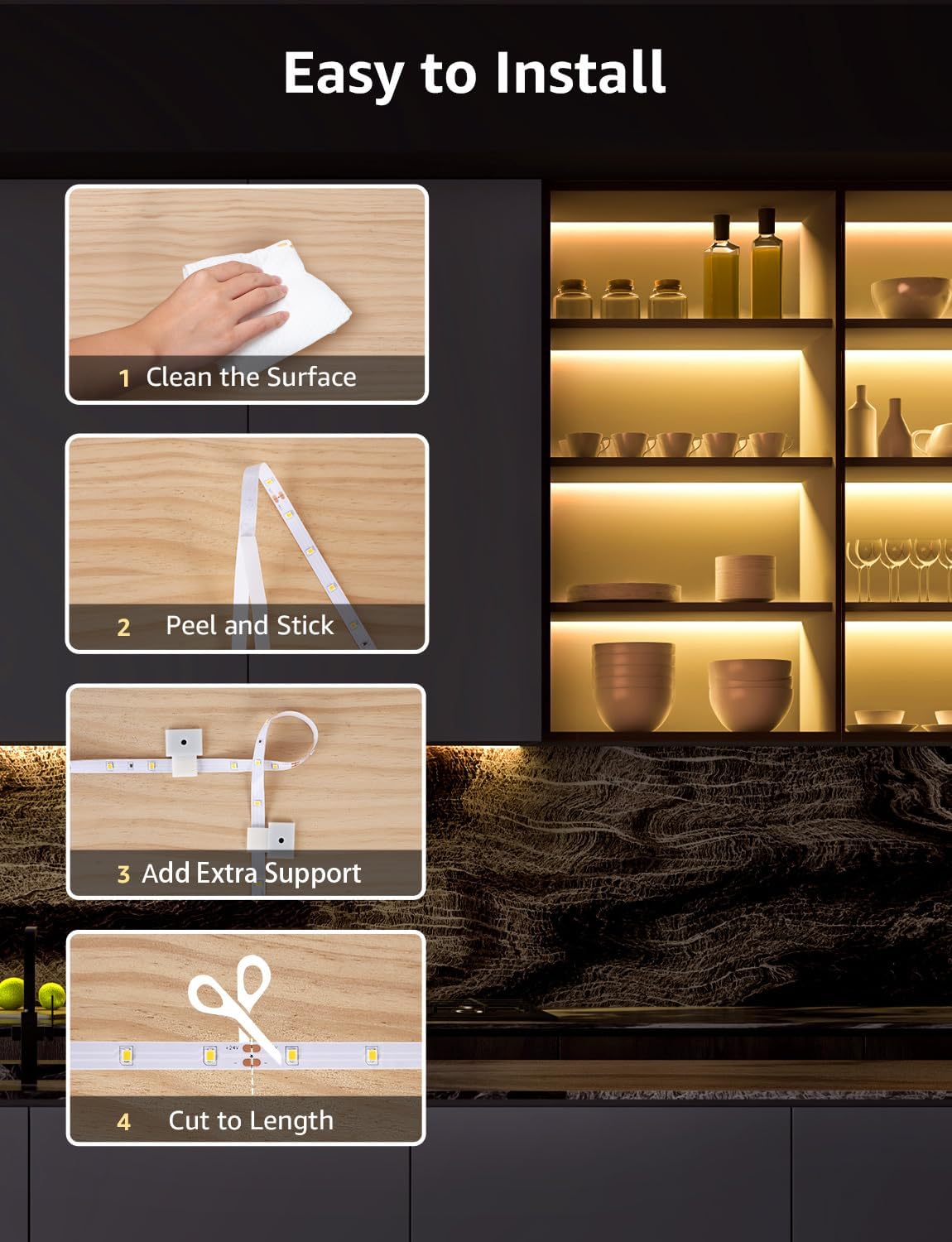 Lepro LED Strip 10M Warmweiss, LED Streifen Warmweiß 3000K Dimmbar, 2835 LED Band Selbstklebend 420 LEDs, Superhell LED Lichtband Leiste mit Netzteil, Lichterkette Kette für Innen Küche Heim Deko