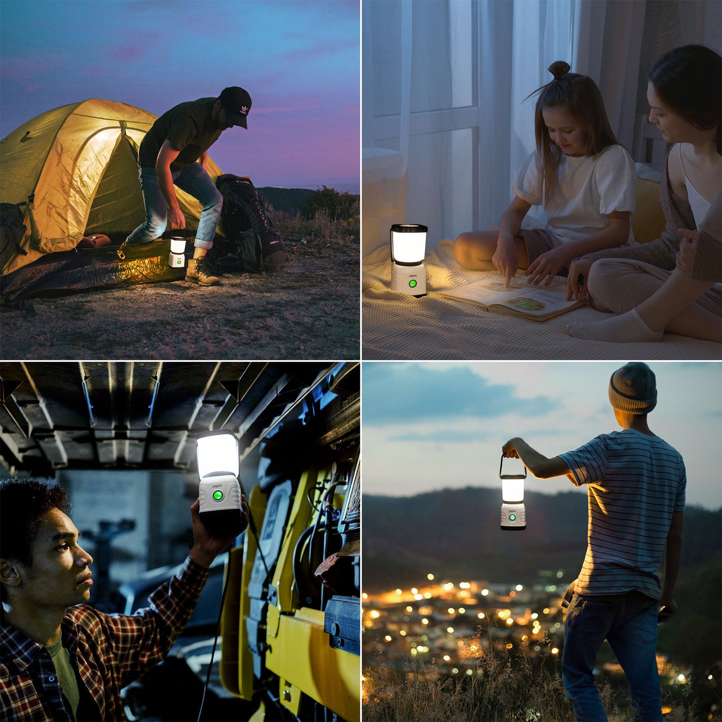 Lepro LED Camping Lampe USB wiederaufladbar, 4 Modi, 1300 Lumen, Weiß | Campinglampe mit 3600 mAh Powerbank IPX4,USB-Kabel im Lieferumfang enthalten,für Hurrikan-Notfälle,Wandern,Zuhause und mehr [Energieklasse A]