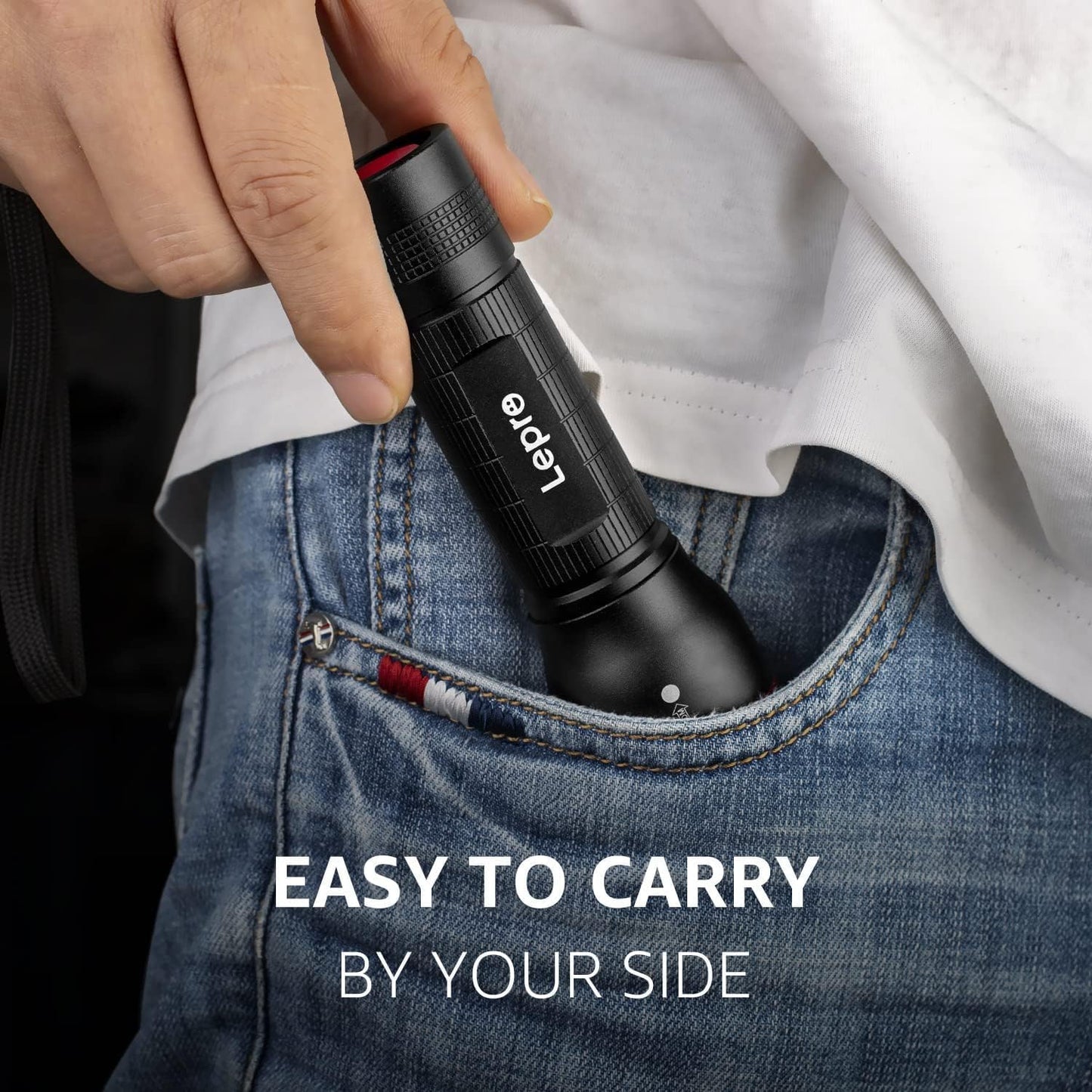 Lepro LED Taschenlampe, LE2000 Extrem Hell Klein Taschenlampen Batteriebetrieben mit 5 Modi, Zoombare Camping Handlampe, wasserdichte praktische Flashlight für Outdoor, Wandern, Angeln, Gassigehen