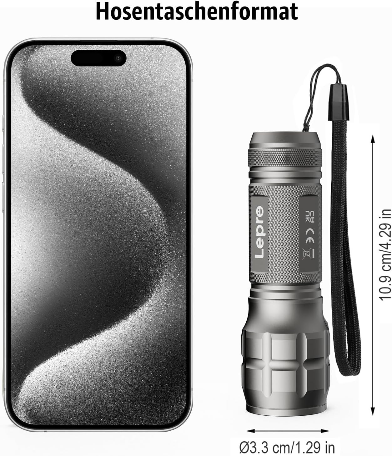 Lighting EVER LED Taschenlampe Klein, Extrem Hell & Zoombar Mini Taschenlampen Batteriebetrieben f¨¹r Kinder, Wasserdichte Handlampe f¨¹r Camping, Outdoor, Notf?lle (Gunmetal)