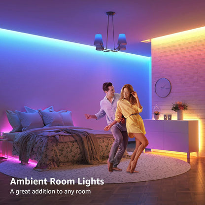 LE 5M RGB LED Strip Set, 5050 SMD LED Streifen, 12V, Selbstklebend LED Strips, Flexibel LED Band, LED Leiste, LED Lichtband IP20, Netzteil und Controller enthalten