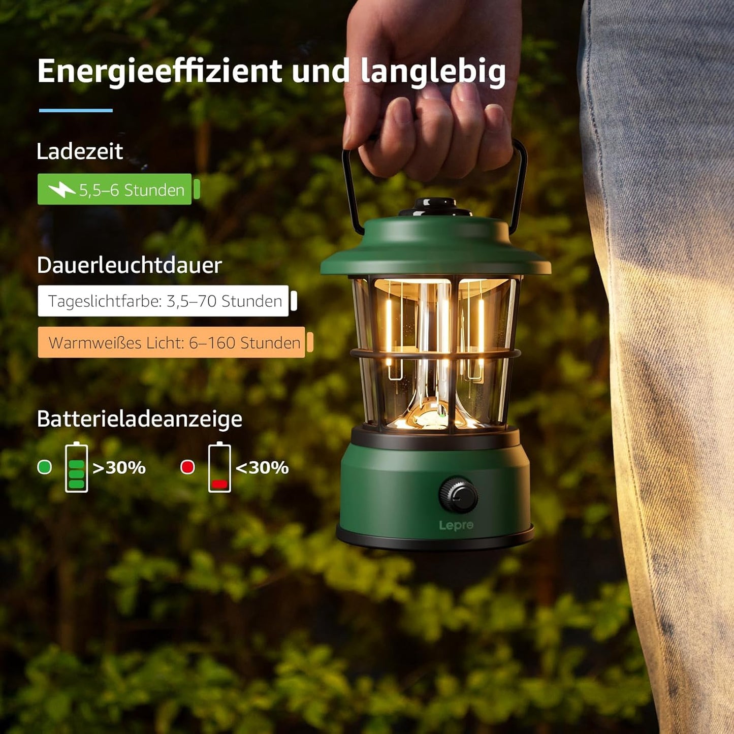 Lepro USB LED Campinglampe£¬Green