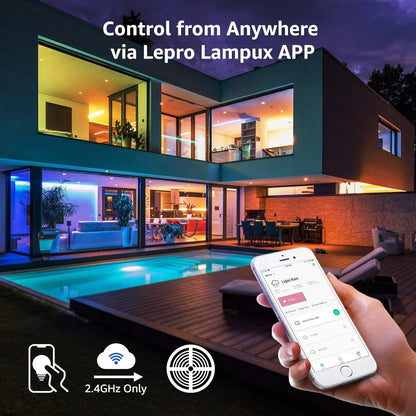 Lepro LED Strip Alexa 10M, 2x5M, RGB Dimmbar 300 LEDs, LED Streifen Wifi, Wlan LED Band,Selbstklebend Superhell Lichtband Lichterkette Stripes mit Fernbedienung, Kompatibel mit Alexa,App,Google Home