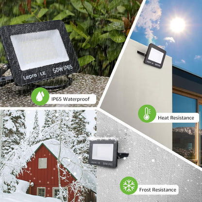 Lepro LED Strahler 50W, Außen, Superhell 4250LM Scheiwerfer, IP65 Wasserfest Fluter 5000K Kaltweiß Aussenstrahler, für Hinterhof, Auffahrt, Türen, Garage, Flur, Garten