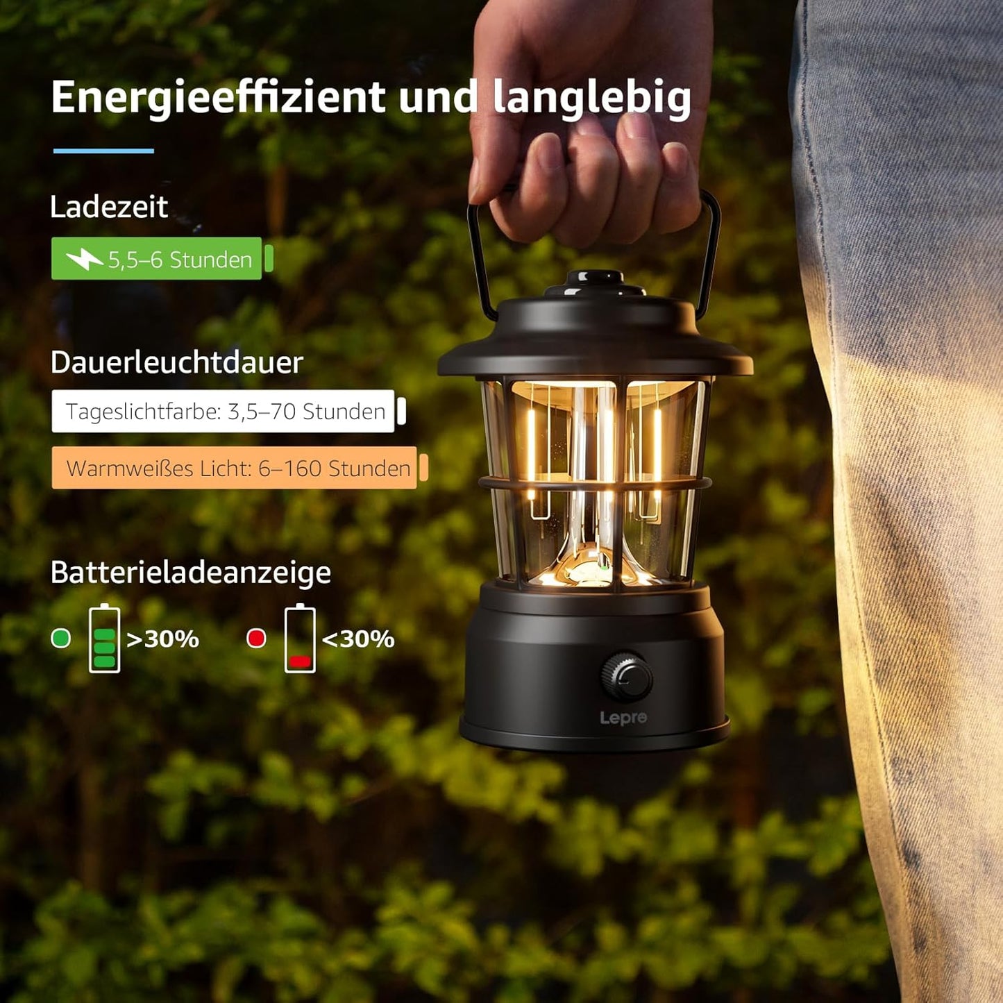 Lepro USB LED Campinglampe£¬Black