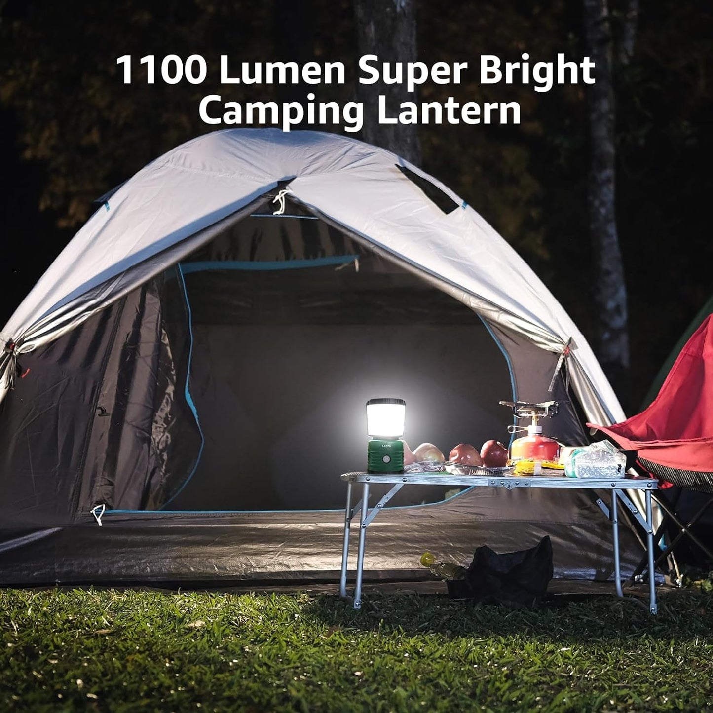 Lepro Campinglampe, Super Hell 1500 Lumen Außenleuchten, 4 Leuchtmodi batteriebetriebene Suchscheinwerfer, wasserfeste Notfallleuchte für Stromausfällen, Wandern, Notfall, Angeln und so weiter