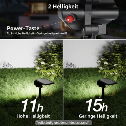 Lepro Solarlampen für Außen Garten, IP65 Solar Gartenleuchten mit Drehbaren Solar Panel, 2-in-1 Solarleuchten mit 2 Beleuchtungsmodi, 43LED Solar Strahler Wegeleuchten Aussen, 2 Stück, Kaltweiß