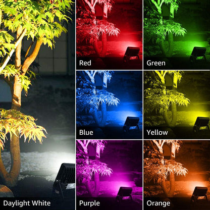 Lepro 15W LED Strahler RGB mit RF-Fernbedienung, 2er Wasserdicht LED Fluter mit Memory-Funktion, Dimmbar Farbwechsel Außenstrahler, IP65 Farbig Außenlampe, Bunt Flutlicht für Garten, Party Deko