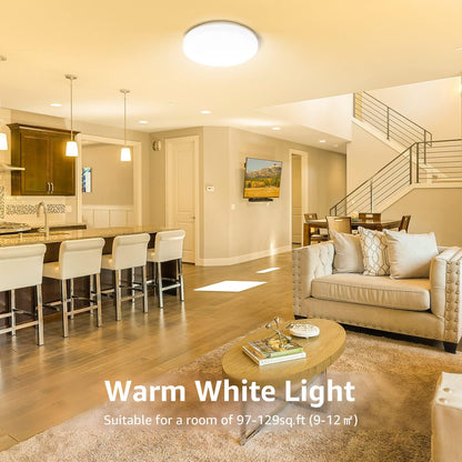 Lepro LED Deckenlampe 15W [2 Stücke], LED Deckenleuchte IP54 Wasserfest, 3000K 1500LM Badezimmer Lampe, Rund Badlampe Decke, ideal für Bad Schlafzimmer Flur Küche Wohnzimmer Balkon, Warmweiß, Ø22cm