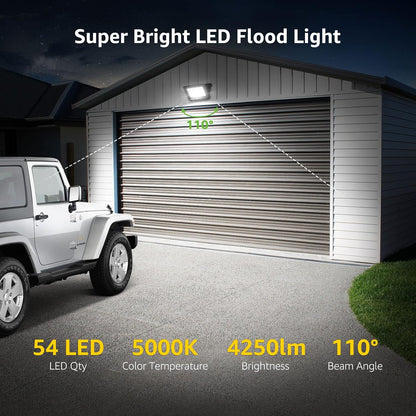 Lepro 50W LED Strahler Außen 2 Stücke, 4250LM Superhell Außenstrahler, IP65 Wasserdicht LED Fluter, 5000K Kaltweiß LED Scheinwerfer, Außenlampe für Garten, Innenhöfe, Garage, Hotel, Sportplatz