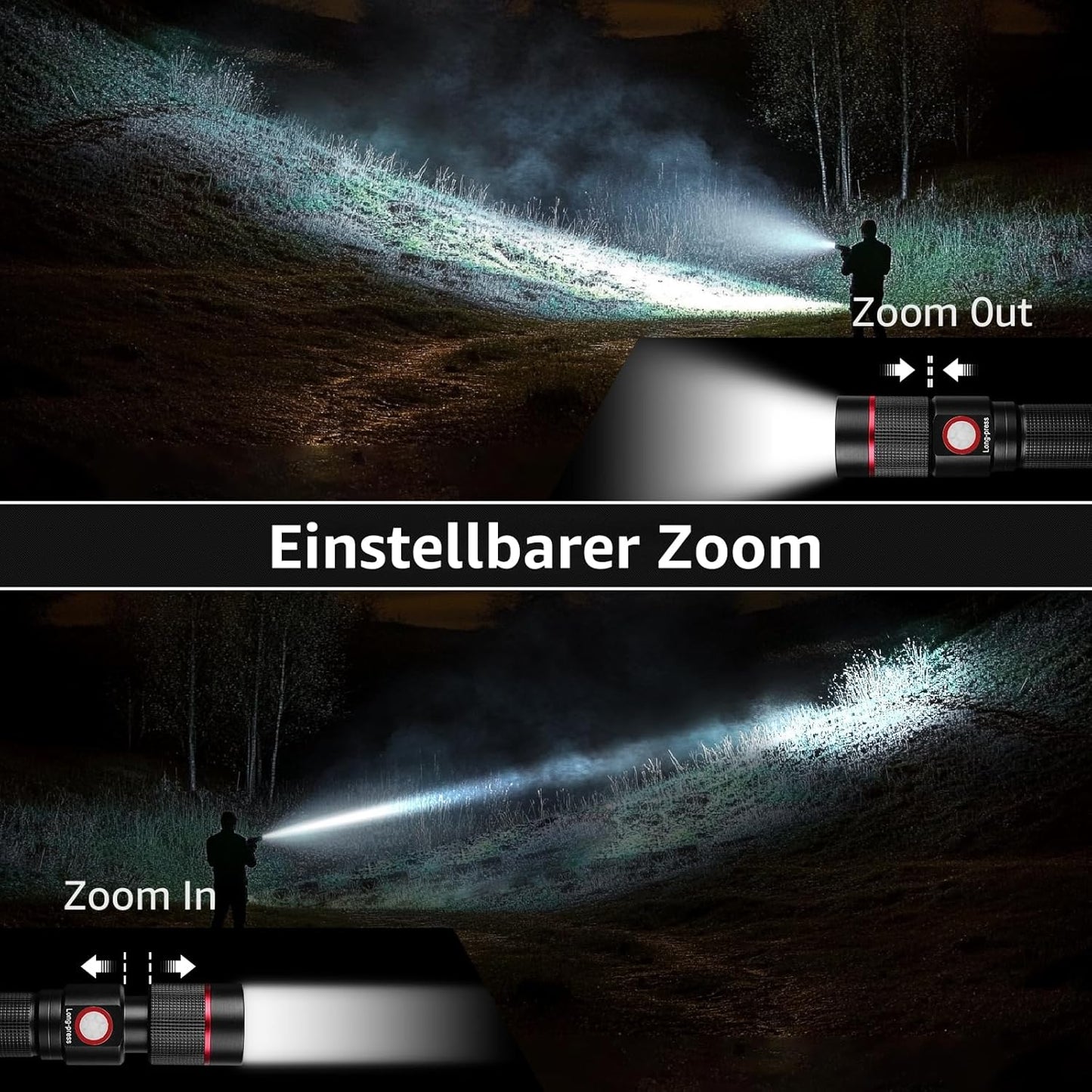 Lepro Taschenlampe LED Aufladbar, USB A-C Klein Taschenlampe Extrem Hell, 5 Lichtmodi, IPX4 Wasserdicht, Zoombare Flashlight f¨¹r Kinder, Camping, Wandern, Notf?lle