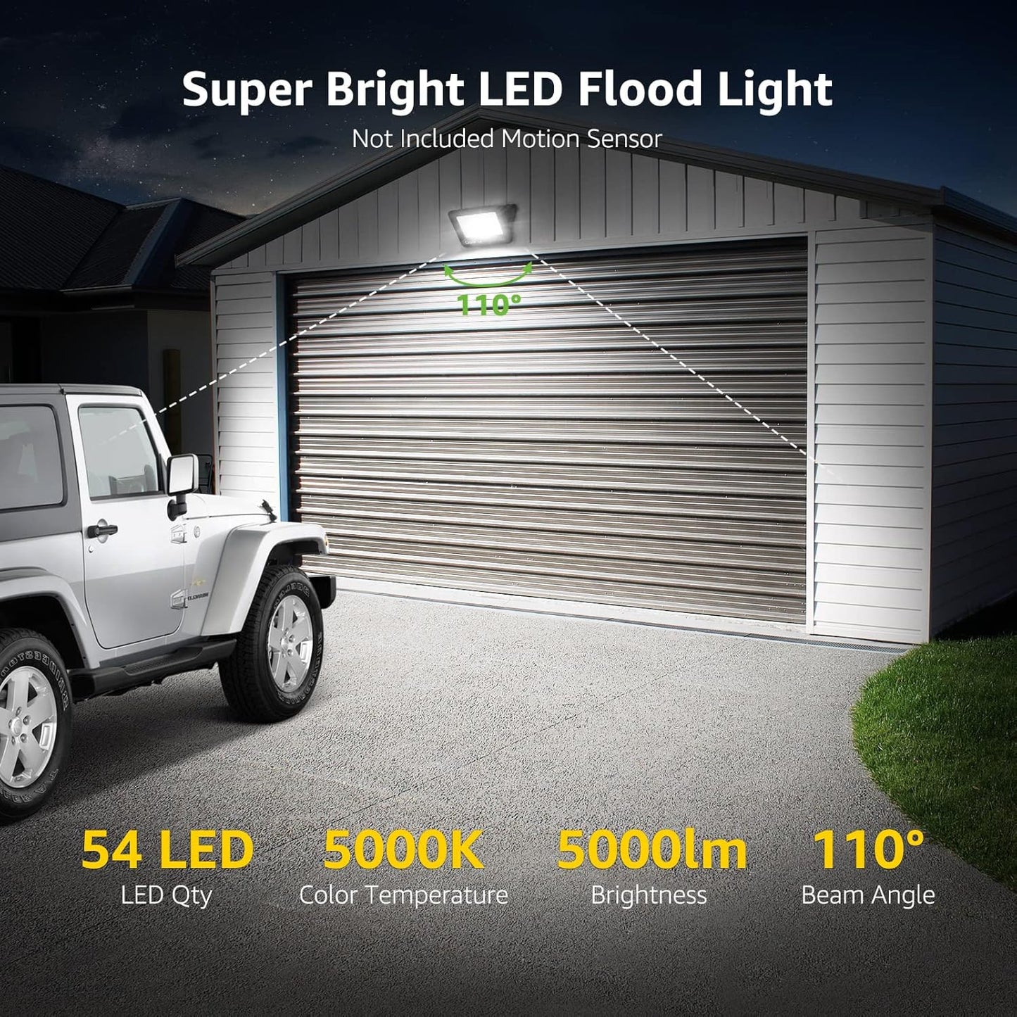 Lepro LED Strahler 50W, Außen, Superhell 4250LM Scheiwerfer, IP65 Wasserfest Fluter 5000K Kaltweiß Aussenstrahler, für Hinterhof, Auffahrt, Türen, Garage, Flur, Garten