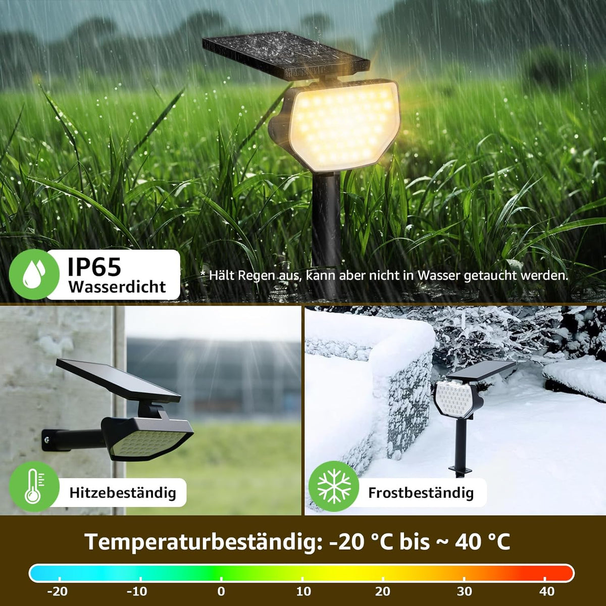 Lepro Solarlampen für Außen Garten, IP65 Solar Gartenleuchten mit Dreh – Lepro DE
