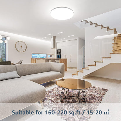 Lepro 24W LED Deckenlampe, LED Deckenleuchte IP54 Wasserfest, 5000K 2400LM Badezimmer Lampe, Rund Badlampe Decke, ideal für Bad Schlafzimmer Flur Küche Wohnzimmer , Kaltweiß, Ø28cm [Energieklasse F]