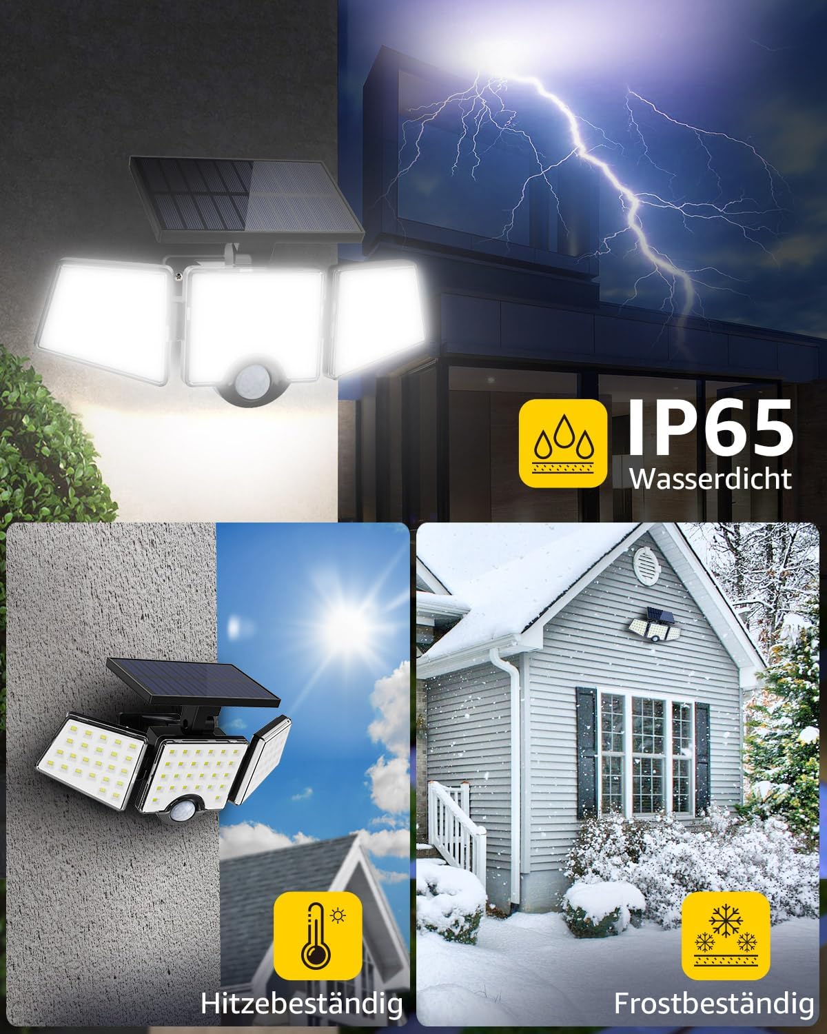 Lepro Solarlampen für Außen mit Bewegungsmelder, 360° Beleuchtungswink – Lepro DE